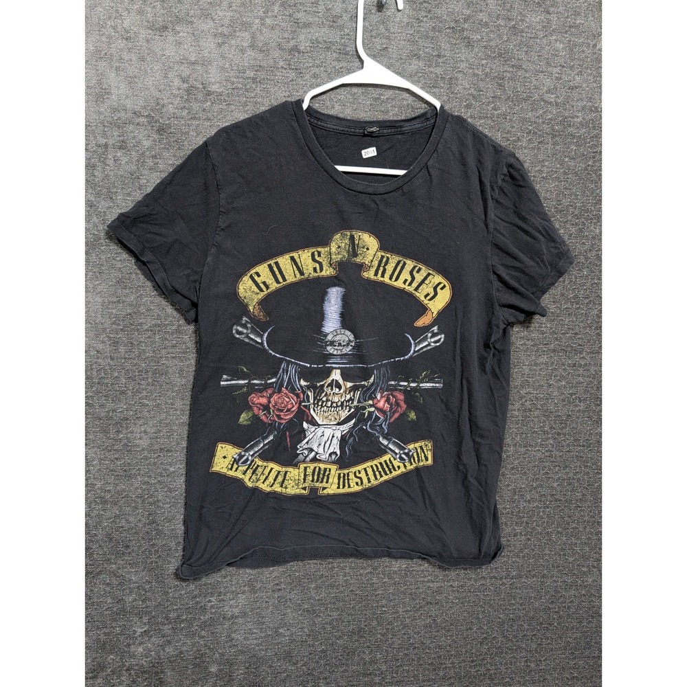 Guns N Roses Appetite For Destruction Graphic Tee Black Cut Hem Large